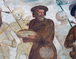 Death with the rich miser (detail)