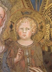 Maesta: Christ Child (detail) by Simone Martini