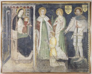 Madonna and Child with St. Catherine, St. Ursula, St. George and the Patron, Theodoric of Chur by Simone da Corbetta
