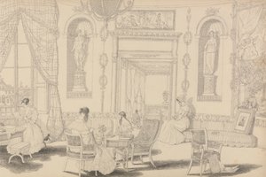 Album of 30 Views in the Tyrol and Italy: Circular Boudoir in Casino Pecori 10th October 1841