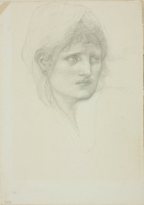 Draped Head, Eyes Looking Toward Right by Sir Edward Burne Jones