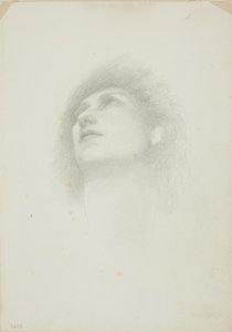 Head of a Woman with Face Upturned by Sir Edward Burne Jones