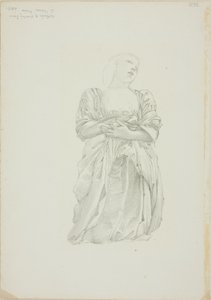Reflection of Kneeling Female Figure, study for The Mirror of Venus by Sir Edward Burne Jones