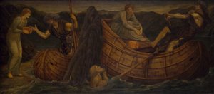 Cupid and Psyche - Palace Green Murals - Psyche giving the Coin to the Ferryman of the Styx, 1881 by Sir Edward Coley Burne Jones