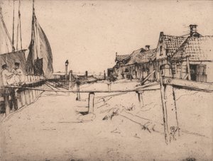 In Port, Volendam by Sir Frank Short