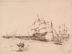 Shipping at the Entrance of the Medway, No. 2 by Sir Frank Short