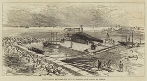 The Italian Hundred-Ton Gun in Position for Firing at Spezia by Sir John Charles Robinson