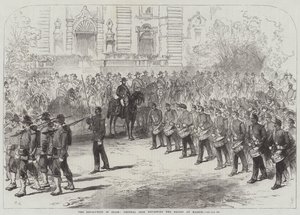 The Revolution in Spain, General Prim Reviewing the Troops at Madrid by Sir John Charles Robinson