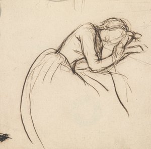 A Woman Bowed in Grief