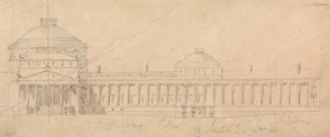 Sketch of a Half-Facade for a Royal Palace, Hyde Park, London by Sir John Soane