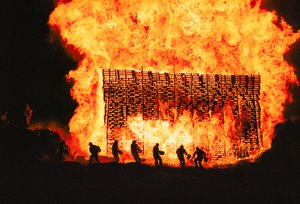Icelanders celebrate midsummer Viking-style with fire, song and drink, 2000 (photo) by Sisse Brimberg
