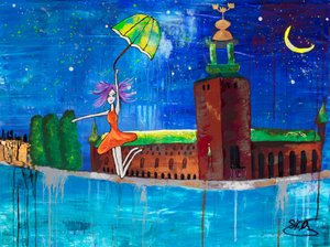 Whimsical Girl Stockholm Night by Sofia Toborg