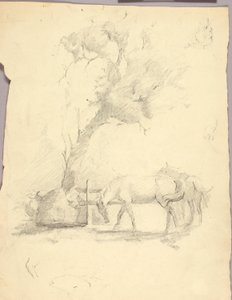 Horses and Tree by Solon H. Borglum