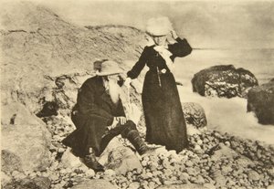 Russian Author Leo Tolstoy and His Wife Sophia by the Black Sea, Crimea, Russia by Sophia Andreevna Tolstaya