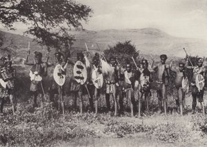 Kafir Warriors (b/w photo) by South African Photographer
