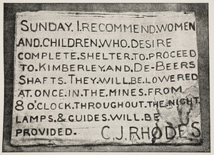 Placard erected by Mr Rhodes by South African Photographer