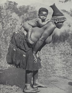 Woman Carrying Her Baby on Her Back, South Africa by South African Photographer