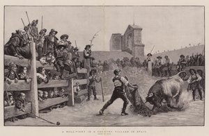 A Bull-Fight in a Country Village in Spain (engraving)