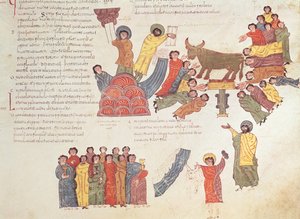 Adoration of the Golden Calf from the Visigothic-Mozarabic Bible of St. Isidores by Spanish School
