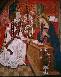 Annunciation, panel from the Church San Andres of Tortura by Spanish School