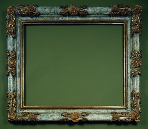 Carved black and gilt frame
