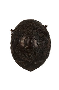 Carved coconut powder flask bugbear, Spanish Colonial, c.1800 by Spanish School