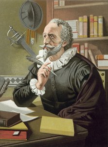 Cervantes in his study
