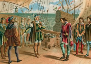 Columbus ignores the orders of the Portuguese admiral
