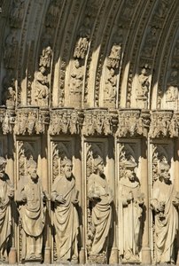 Detail from the Portal of Forgiveness (Puerta del Perdon) central portal of the West facade of Toledo Cathedral by Spanish School