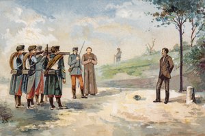 Execution by firing squad of the Republican revolutionary Froilan Carvajal, Spain, 1869