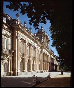 Facade of the Royal Palace of the Granja de San Ildefonso, summer residence of the kings of Spain by Spanish School