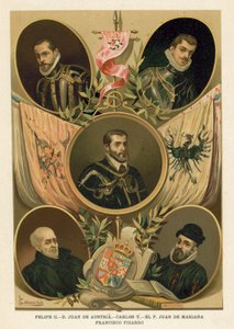 Famous Spanish historical figures of the 16th Century by Spanish School