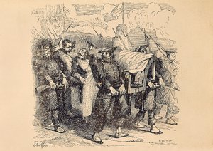 First Carlist War: Carlist General Tomas Zumalacarregui wounds during the Siege of Bilbao by Spanish School