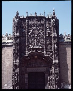 Gothic Art Isabelin: facade of the college of Saint Gregoire (San Gregorio) 1488-1496 Valladolid, Spain