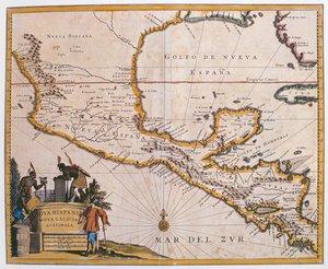 Map of New Spain, New Galicia and Guatemala, 1625