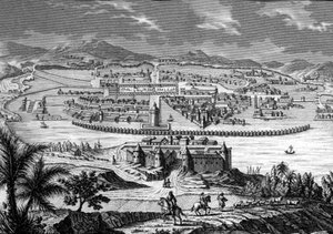 Mexico City at the time of the Spanish conquerors by Spanish School