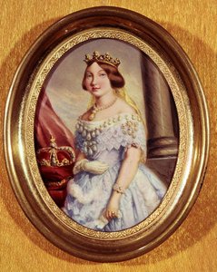 Miniature portrait of Queen Isabella II by Spanish School