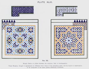 Mosaic Dados on Pillars Between the Windows, Hall of Ambassadors