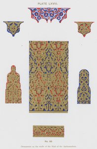 Ornaments on the walls of the Hall of the Ambassadors by Spanish School