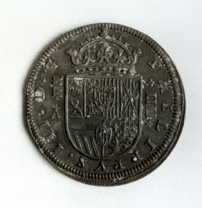 Silver crown coin of four reale from the reign of Philip III of Spain and Portugal (1578-1621) by Spanish School