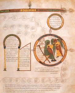 The Annunciation to Mary and the Genealogy of Jesus, from the Visigothic-Mozarabic Bible of St. Isidores, A.D. 960