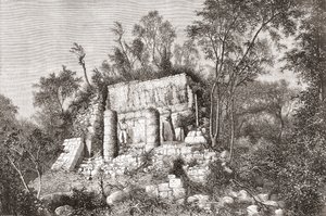 The Ball Court at Chichen Itza by Spanish School