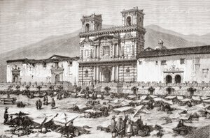The Cathedral at Plaza de la Independencia by Spanish School