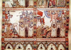 The Saracens Besieged a Christian City (detail) by Spanish School