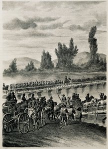 The Troops of the Napoleonic French Army Cross the River of Bidasoa