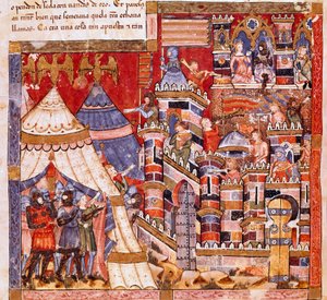 Trojan War: the city of Troy and the Greek encampment (detail) by Spanish School