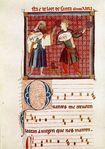 Two Musicians, One Moorish and the Other is Spanish Christian (detail) by Spanish School