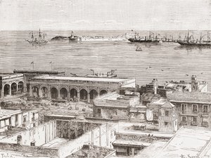 View of Veracruz and the San Juan de Ulúa Fort by Spanish School