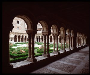View of the cloister of the Royal Monastery of Las Huelgas de Burgos by Spanish School