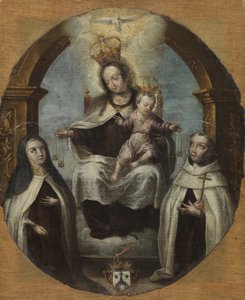 Virgin and Child between Saint Claire and Saint Dominic by Spanish School